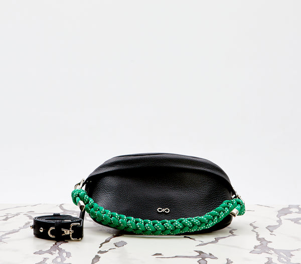 Carrie Black Green Strap